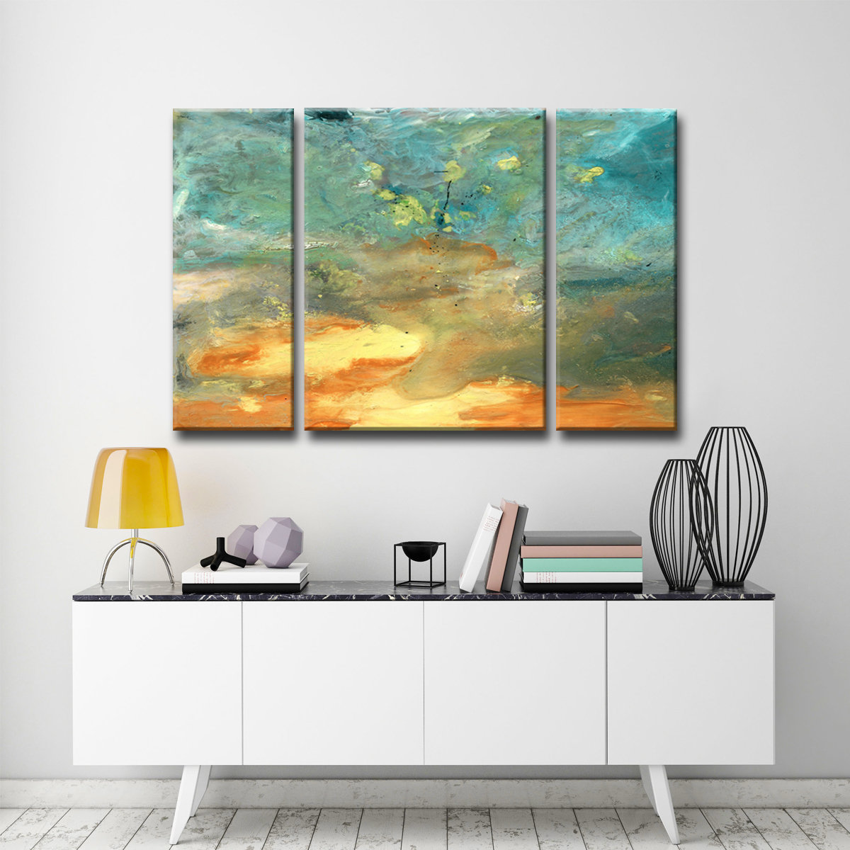 Ready2hangart Abstract Landscape' 3 Piece Painting Print on Wrapped
